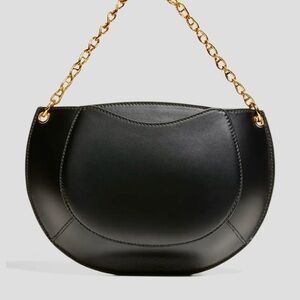 Ulla Johnson Mira Chain Clutch Crossbody Bag in Periscope (Black)